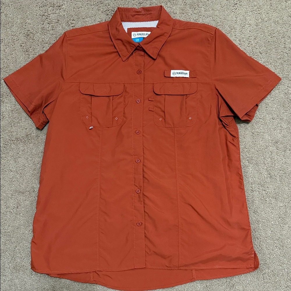 Magellan Outdoors Short-Sleeve Button-Up Shirt - Rust